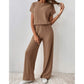 2026 New Arrivals 50% OFF💥Women's Ribbed Knit Top & Wide-Leg Pants Set