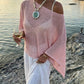 Asymmetrical Sparkle Knit Poncho Top