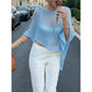 Asymmetrical Sparkle Knit Poncho Top