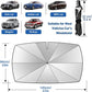 Car Windshield Sun Shade Umbrella - Foldable Car Umbrella Sunshade Cover UV Block Car Front Window (Heat Insulation Protection) for Auto Windshield Covers Most Cars